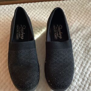 Skechers Women's Black Knit Slip-On Sneakers